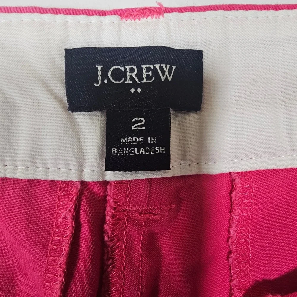 J. Crew Re-Imagined Hot Pink Chino Shorts Women's Size 2 Cotton‎ H1453